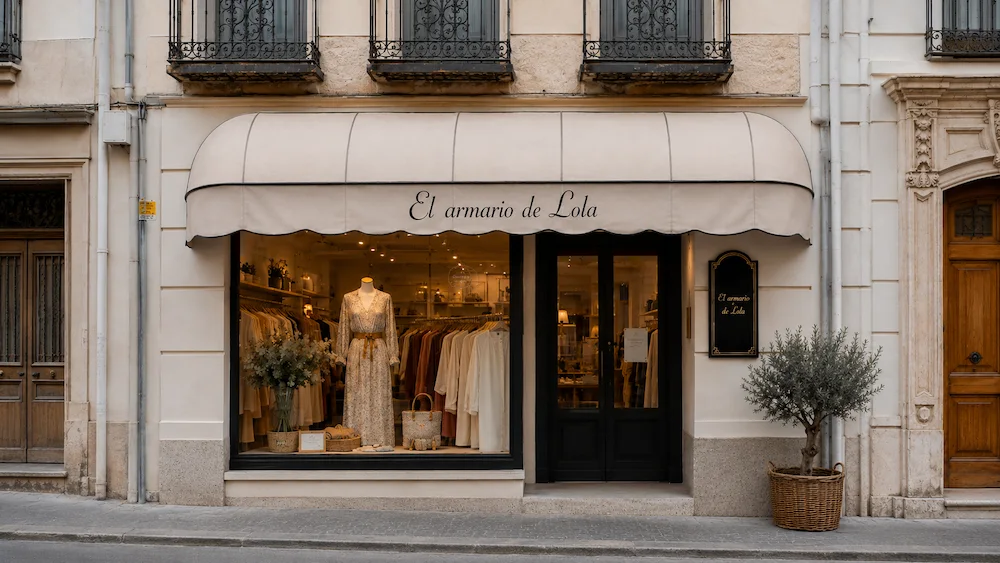 Colocación de capota para la Tienda El Armario de Lola