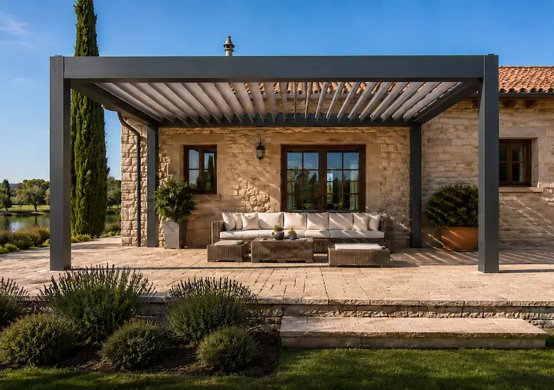 Pérgola bioclimática finca